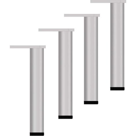 4 Pièces Pieds de Meuble Réglable 25cm Pied Canapé Moderne Pattes de Lits Argent Pieds Rechange pour Table Armoire (1/5)