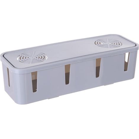 Boîte De Rangement Pour Câbles Électriques - Boîte De Stockage Pour Fils D Alimentation Et Prises - 26 x 7 x 8 5 Cm - ABS - Vert Bleu Gris Jaune - 1 Pièce (1/2)