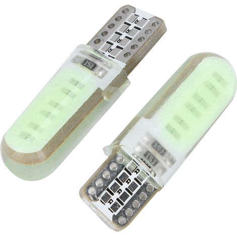 10 pièces feux de gabarit auto T10 COB double face gel de silice lampe latérale parking blanc (1/5)