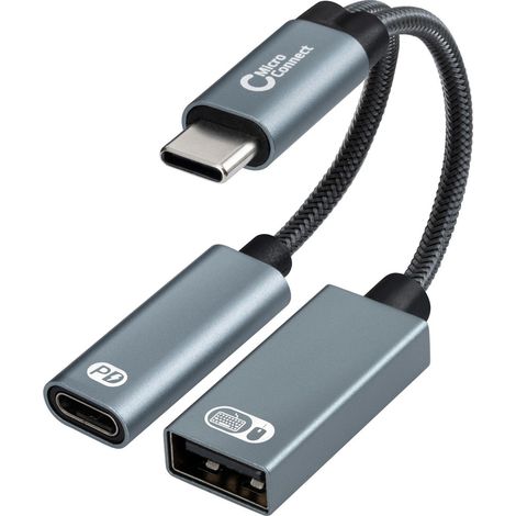 Microconnect MC-USBC-CFAF adaptador de cable de vídeo 0,13 m Plata