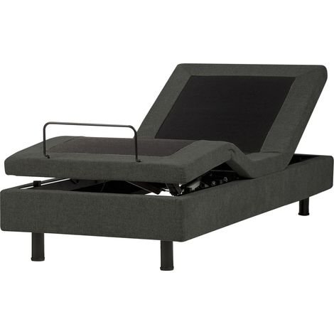 Adjustable Bed without Headboard Fabric DUKE II 90 x 200 cm (EU Single) Dark Grey
