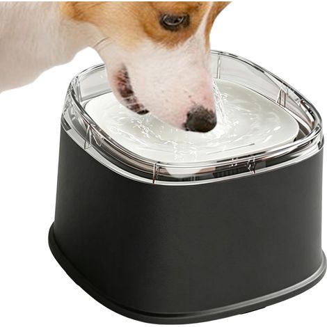 Fontaine à eau pour chat, 2,2 l, silencieuse, simple, avec tapis, distributeur d'eau, pour maison, salon, balcon, terrasse, arrière-cour, jardin, cour et alimentation extérieure (1/5)