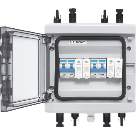 Caja solar combinada, salida de 40 A, diseño resistente a la intemperie, salida 2 en 2 de 25 A y 1000 V. (1/2)