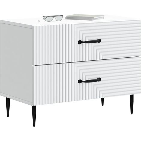 Comodino Armadio da Notte Mobiletto da notte con cassetto Bianco 62 x 34,5 x 47,5 cm (1/5)