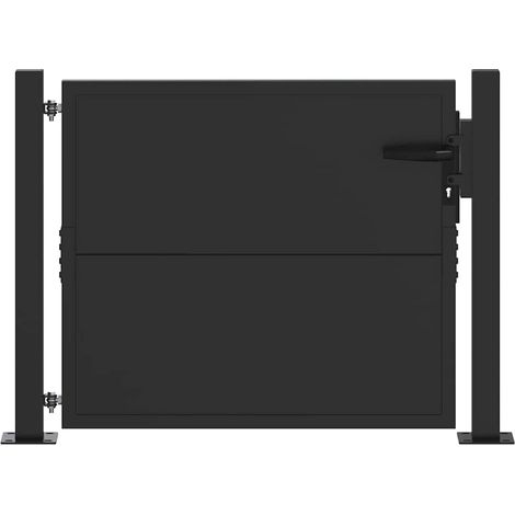 Cancello da giardino con blocco Nero 100 x 100 cm vidaXL (1/5)
