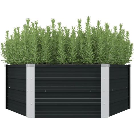 Fioriera Antracite 129x129x45 cm in Acciaio Zincato vidaXL (1/5)