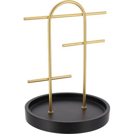 Porte bijoux polyresine/metal arusha gold - noir - Tendance (1/4)