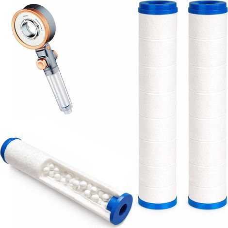 Hochdruck-Duschkopf mit Antikalkfilter und 2 Filtern. Wassersparender Duschkopf mit Antikalkfilter. Handbrause fürs Badezimmer (2 Filter). (1/5)