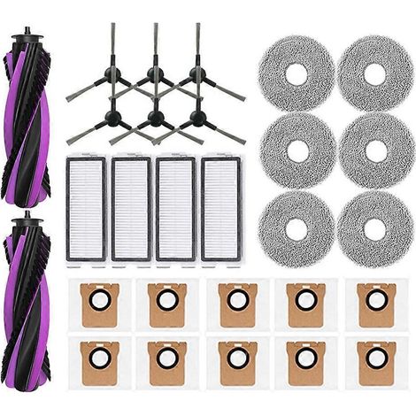 Accessoires pour aspirateur robot JONR P20 PRO / T5 Pro : brosse latérale principale, filtre HEPA, lingette de nettoyage, sac à poussière de rechange (1/5)