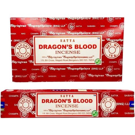 Encens Dragon's Blood Satya 12 bâtonnets 15g (1/2)