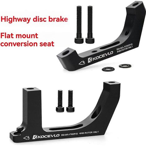 Adaptateur d'étrier pivotant à montage plat pour disques de frein de 160 mm, FM vers PM 140 roue arrière. (1/5)