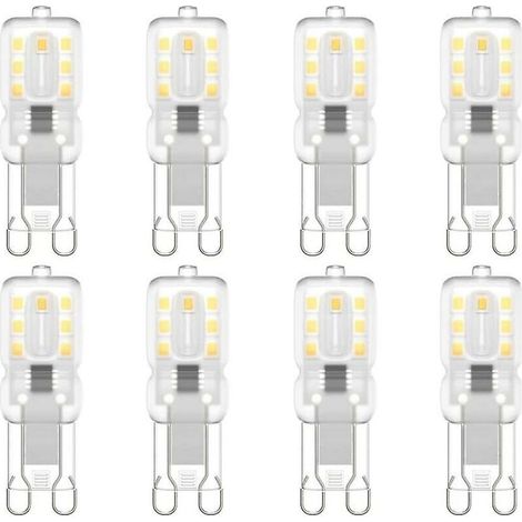 Lot de 8 ampoules LED G9, G9 LED 220 V Blanc naturel 4000 K 3 W équivalent halogène 30 W [Classe énergétique E] (1/5)