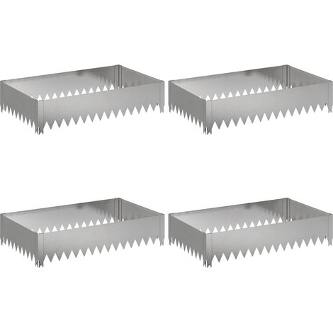 Bordure de Pelouse 4 pc 100 x 60 x 20 cm Acier Argenté vidaXL (1/5)