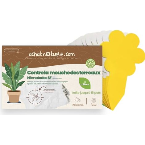 Nématodes SF contre mouches des terreaux (3 millions) + 10x pièges jaunes