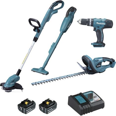 Makita DLX4093 - Juego de cortasetos, combinado, aspiradora, 18 V, azul/negro (1/5)
