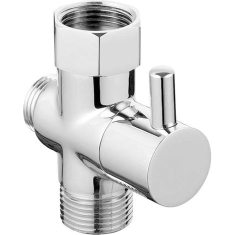 3-Wege-Ventil aus massivem Messing, G1/2"-Anschluss, Komponenten des Anschlusses, Universalverschraubung (1/5)