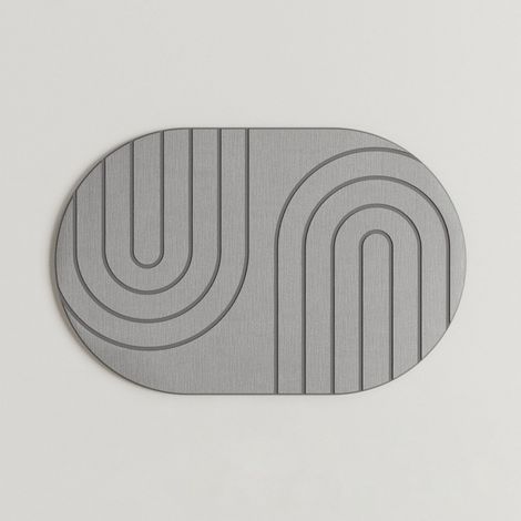 Tapis de bain rectangulaire, super absorbant à séchage rapide, base antidérapante, facile à nettoyer, 45 x 35 cm, Gris clair à arches (1/5)