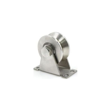Stahlräder mit V-Nut, Heberolle, Stahlseilrollen, Edelstahlrolle, V-Nut-Lenkrolle, Rollendurchmesser 48 mm, Tragfähigkeit 150 kg (1/4)