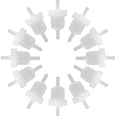 12 Kraftstofffilter, 3/16 Zoll, transparentes Gehäuse, robustes Polymer, für Motorrad, Rasenmäher, Generator (1/5)