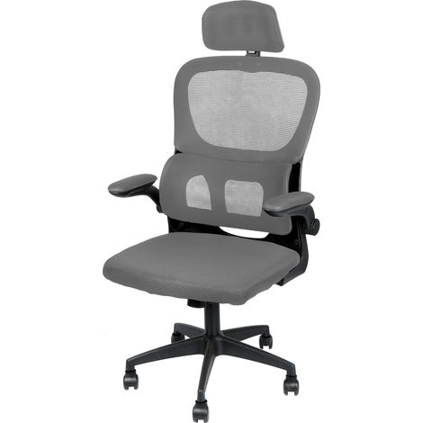 Chaise Bureau Ergonomique, Fauteuil de Bureau en Maille Support Lombaire Appui-tête Accoudoirs Réglables (1/5)