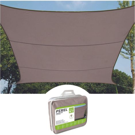 Voile Solaire - Rectangulaire - 4 X 3 M - Couleur: Gris Taupe (1/4)