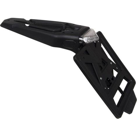 Support de plaque d'immatriculation universel RACETECH (RTECH) (garde-boue arrière supplémentaire / plaque d'immatriculation amovible) avec feu LED (angle de 60°) noir (1/3)