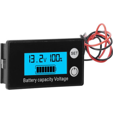 Voltmètre LCD JX-6133 étanche Testeur de capacité batterie Moniteur tension DC 8-100V Bleu (1/5)