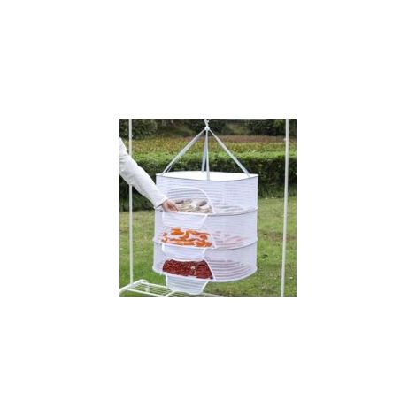 Malla para secar plantas, malla de secado colgante plegable de 3 capas con cremalleras, secador de hierbas colgante, red de almacenamiento tipo tienda de hierbas, cesta de secado para verduras y plant
