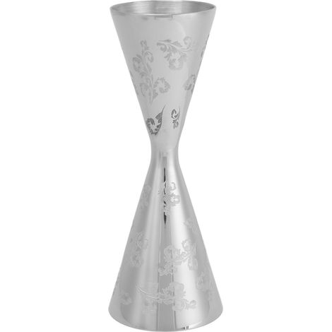 Doppelseitiger Edelstahl-Jigger 60 ml/90 ml mit Blattmuster für Cocktails und Bars (1/5)