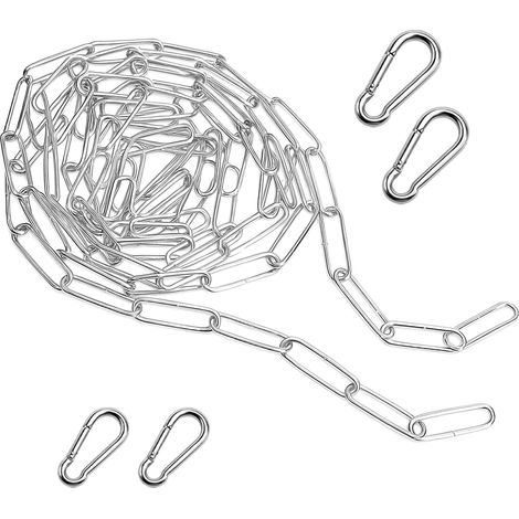 Chaine Acier Inoxydable Chainette Metal 3m 3mm Chaîne Galvanisé Chaine en Acier avec Maillons Soudés pour Chaine Antivol Chaîne Cadenas Chaine Chien ClôTure Chaine avec 4 Mousquetons (1/5)