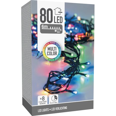 Lichterkette 80 LEDs Mehrfarbig Multifunktion Außenbereich 9m (1/2)