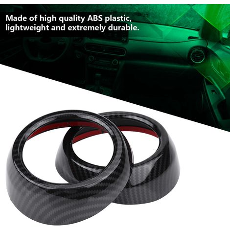 2x Carbonfaser-Zierrahmen für die vorderen seitlichen Lüftungsschlitze für Hyundai Encino Kauai Kona 17-20 SUV (1/5)