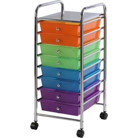 Carrellino Multiuso in Acciaio 8 Cassetti Colorati Tosini YJ831C