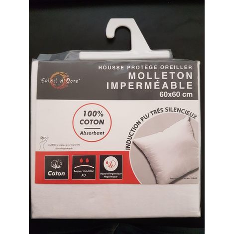 Taie protège Oreiller Coton 60x60 cm Molleton imperméable (1/3)