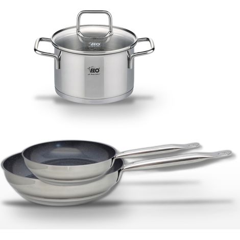 Lot Poêles céramique 28cm et 24cm Elo Profi Therm Platinum avec Faitout 12cm (1/5)