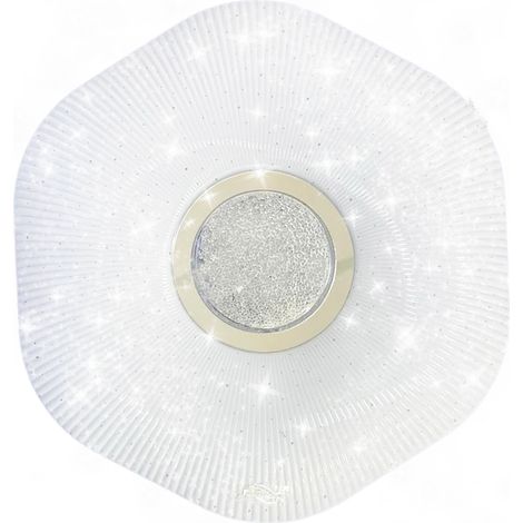 Plafoniera LED Soffitto Bianca 50w Luce Fredda Bordo Ondulto Cielo Stellato 1011 (1/5)