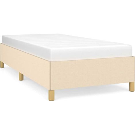 Maison Exclusive - Cadre de lit sans matelas crème 100x200 cm tissu (1/5)