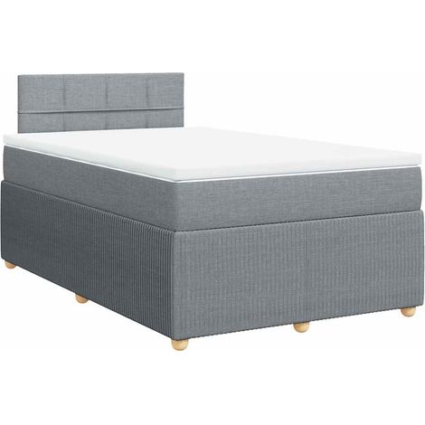 Maison Exclusive - Cama box spring con colchón tela gris claro 12 (1/5)
