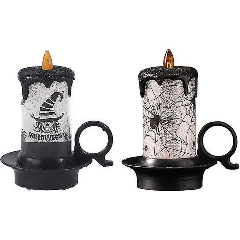 Lot de 2 lampes bougies d'Halloween pour cadeaux d'Halloween