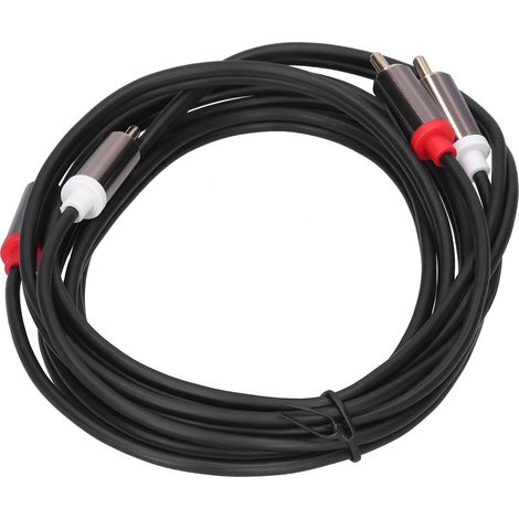 2-RCA-Stecker auf 2-RCA-Stecker vergoldetes Audiokabel für die Verbindung von Fernseher zu Verstärker, 2 m / 6,6 ft