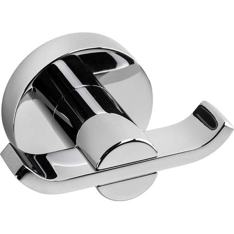 Croydex Flexi-Fix Double Robe & Towel Hook, Chrome, Screw or Glue - Metra (1/5)