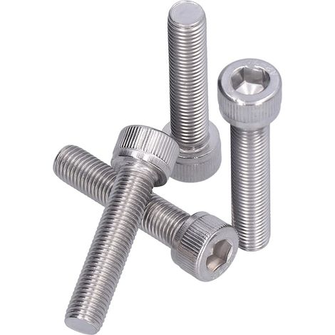 Vis à tête creuse, 4 pièces hexagonale en acier inoxydable A2, pas fin (1/5)