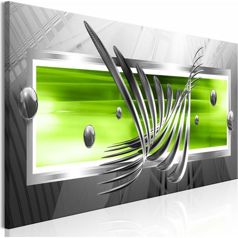 Tableau ailes d'argent vert étroit - 135 x 45 cm (1/4)
