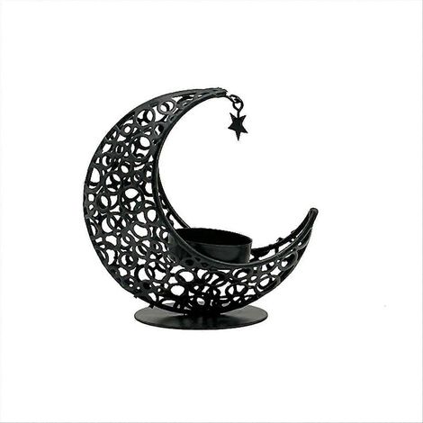 Bougeoir Ramadan en Métal Doré, Décoratif pour Aïd, Support Bougie Festif, Ornement Maison, Style Oriental, Pièce Unique (1/5)