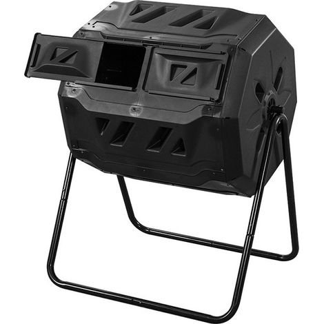 Composteur rotatif de 42 gallons (159 litres), noir, pour jardin extérieur