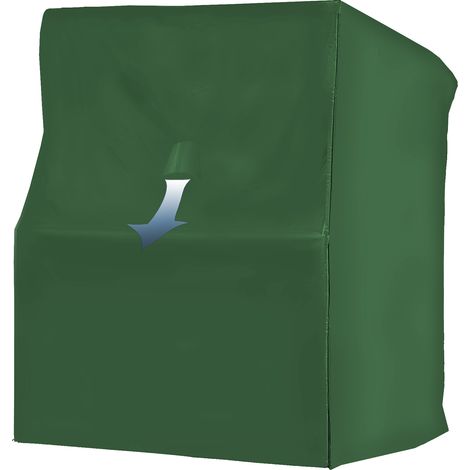 Schutzhülle Strandkorb L 119 x 106 x 160 cm Olivgrün Polyester - PVC Plane 280 g/m² Wasserdicht Strandkorbhülle Abdeckung (1/5)