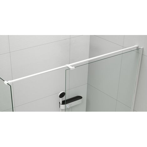 Barre de support murale universelle pour paroi de douche TRINITY/VARIO 2000 mm, blanc mat (1/2)