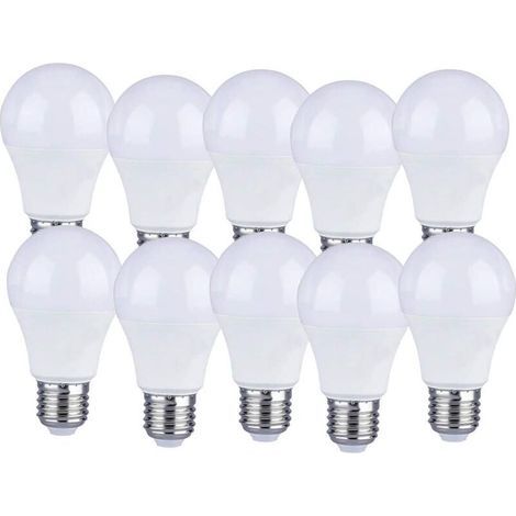 Lot de 10 Lot de 10 Ampoules LED E27 9W A60 - Lumière Blanche Chaud 4200K - 806 Lumen (1/5)