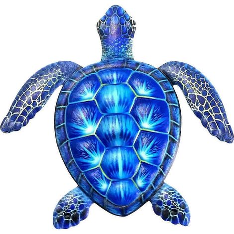 Metallschildkröte – Wanddekoration aus Schmiedeeisen – Hängende Metallschildkröte für Wohnzimmer und Garten-Bleu (1/5)