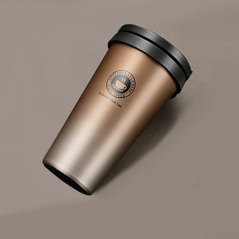 Gourde isotherme 500ml, tasse à café en acier inoxydable, thermos double paroi avec couvercle étanche, gobelet de voyage pour thé et expresso, idéal bureau et déplacements. (1/4)